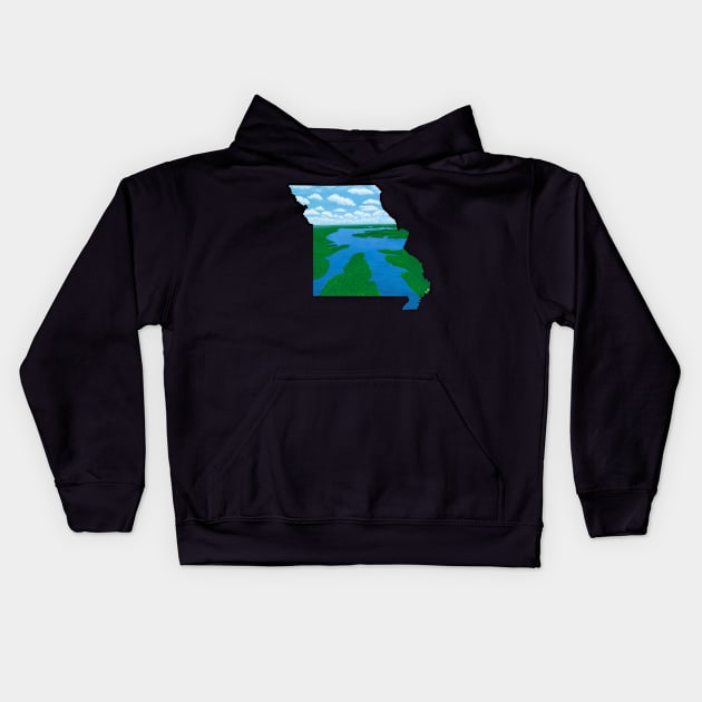 Lake of the Ozarks Michigan Silhouette Kids Hoodie by EcoElsa